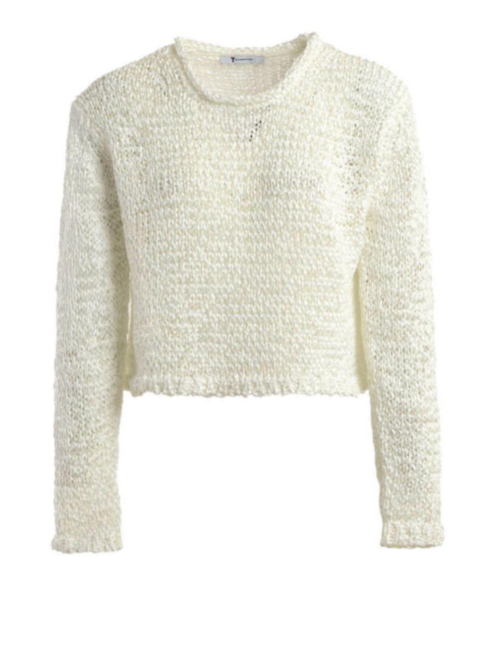 Alexander Wang White Textured Knit Crew Neck Sweater Size S